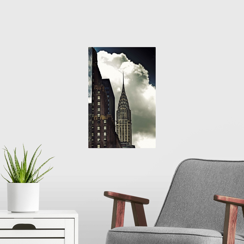 A modern room featuring USA, New York City, Manhattan, Midtown, Chrysler Building, Chrysler building.