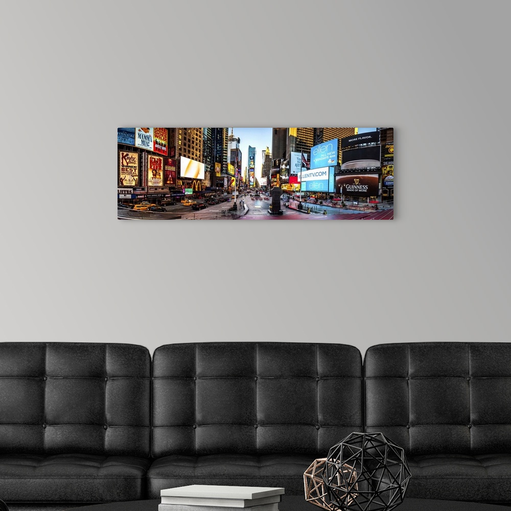 A modern room featuring USA, New York City, Manhattan, Midtown, Times Square.