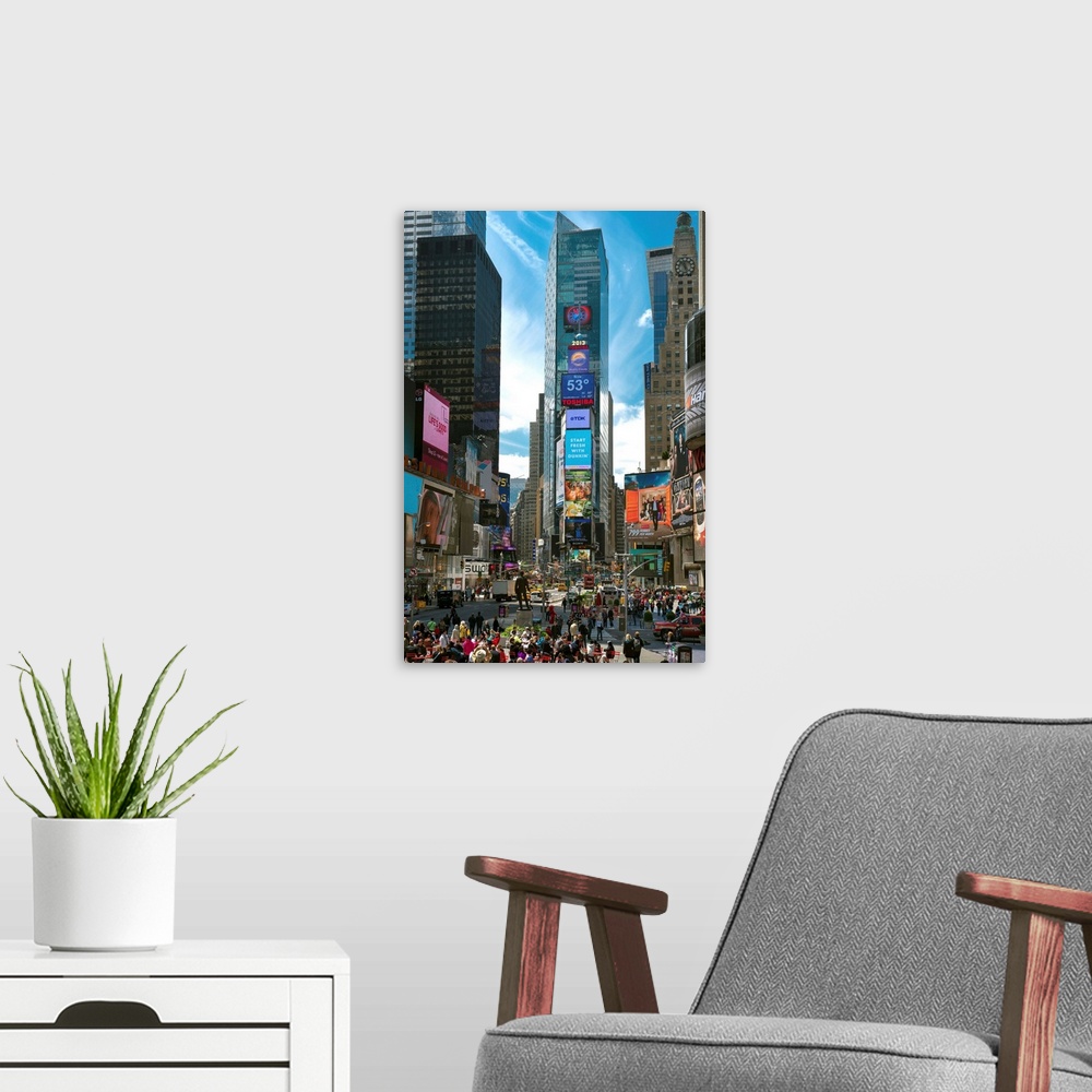 A modern room featuring New York, New York City, Manhattan, Times Square, From Red Stairs.