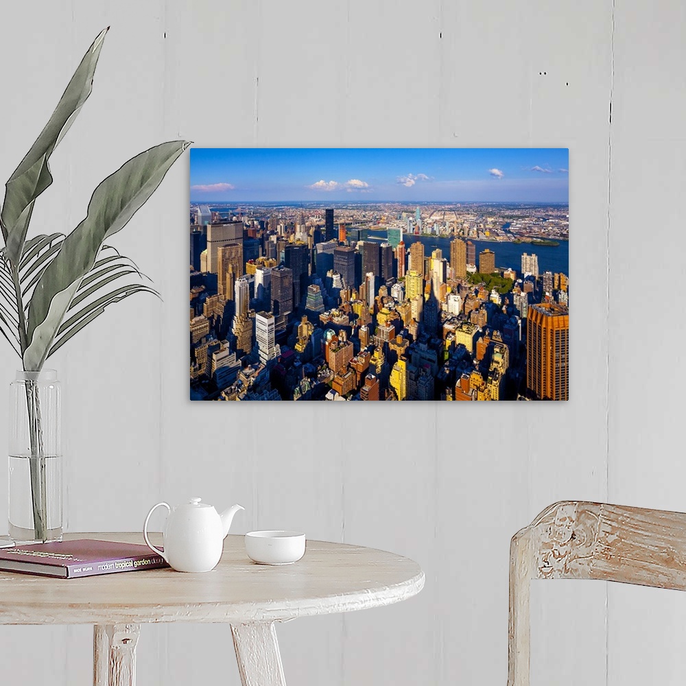 A farmhouse room featuring USA, New York City, Manhattan, Midtown, View from the Empire State Building.