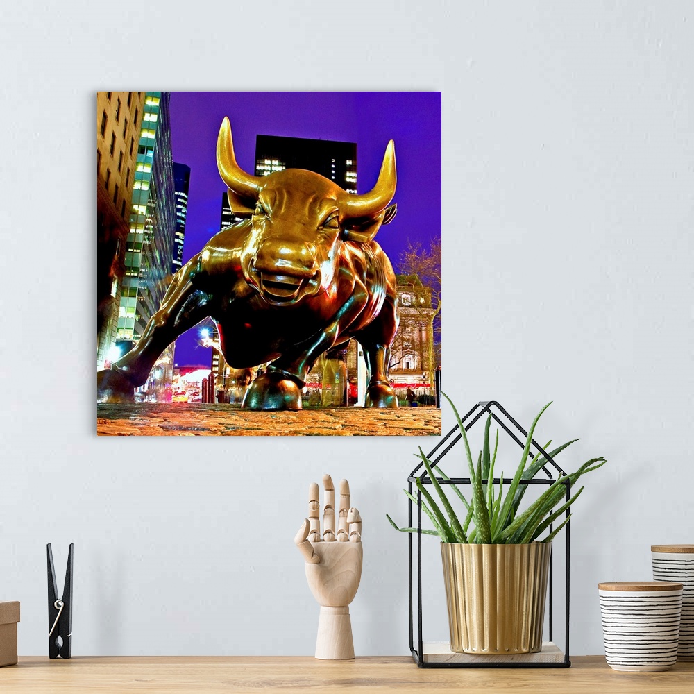 A bohemian room featuring New York, New York City, Bowling Green, The Charging Bull, Financial district icon