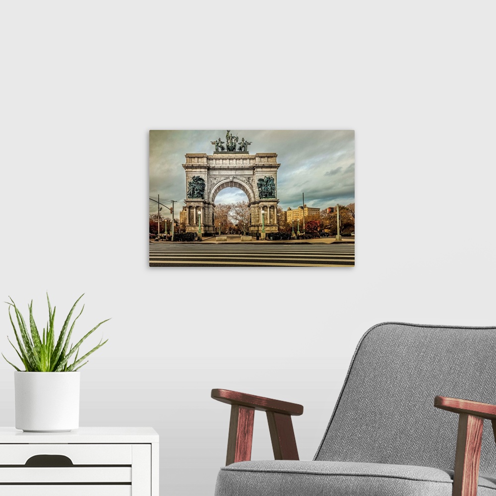 A modern room featuring New York, New York City, Brooklyn, Prospect Park Grand Army Plaza arch.