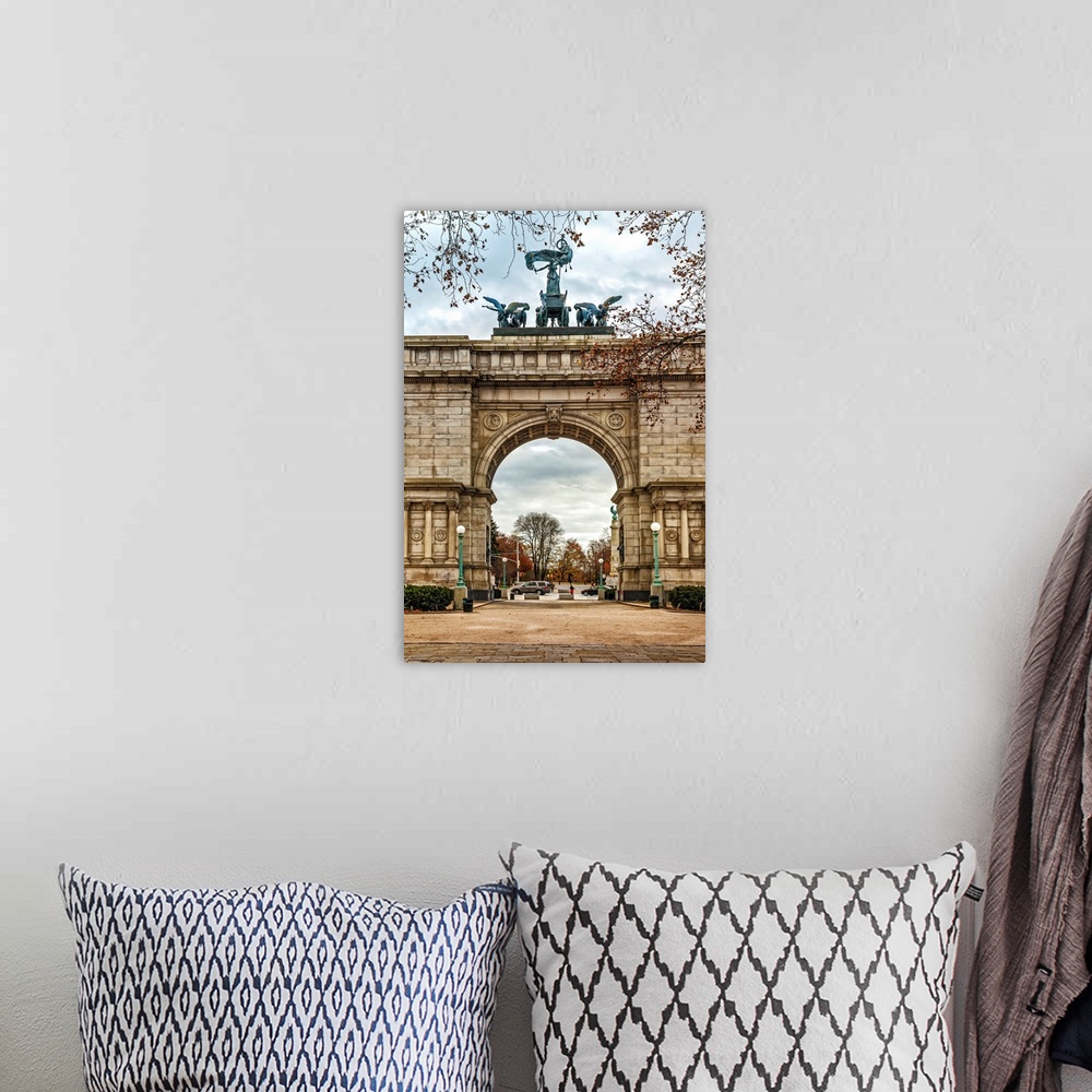A bohemian room featuring New York, New York City, Brooklyn, Prospect Park Grand Army Plaza arch.