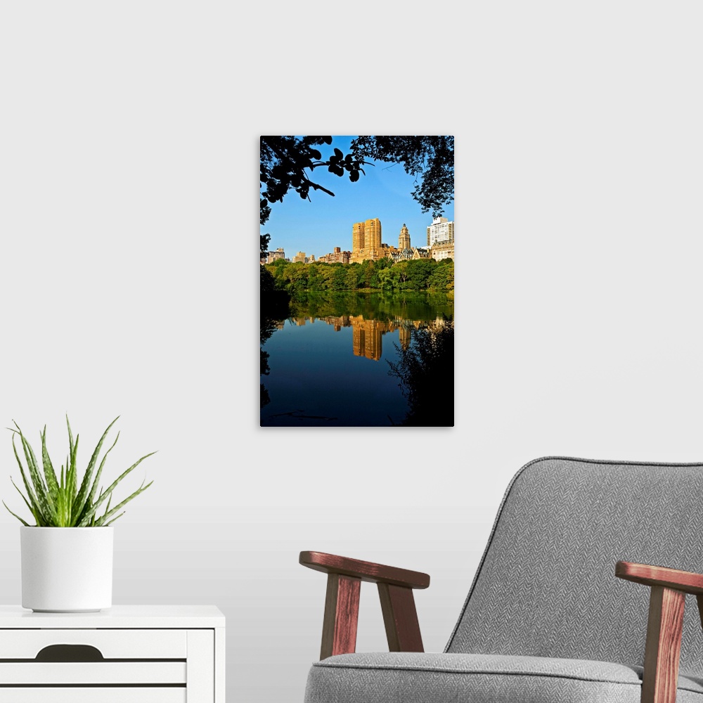 A modern room featuring New York, New York City, Central Park scene