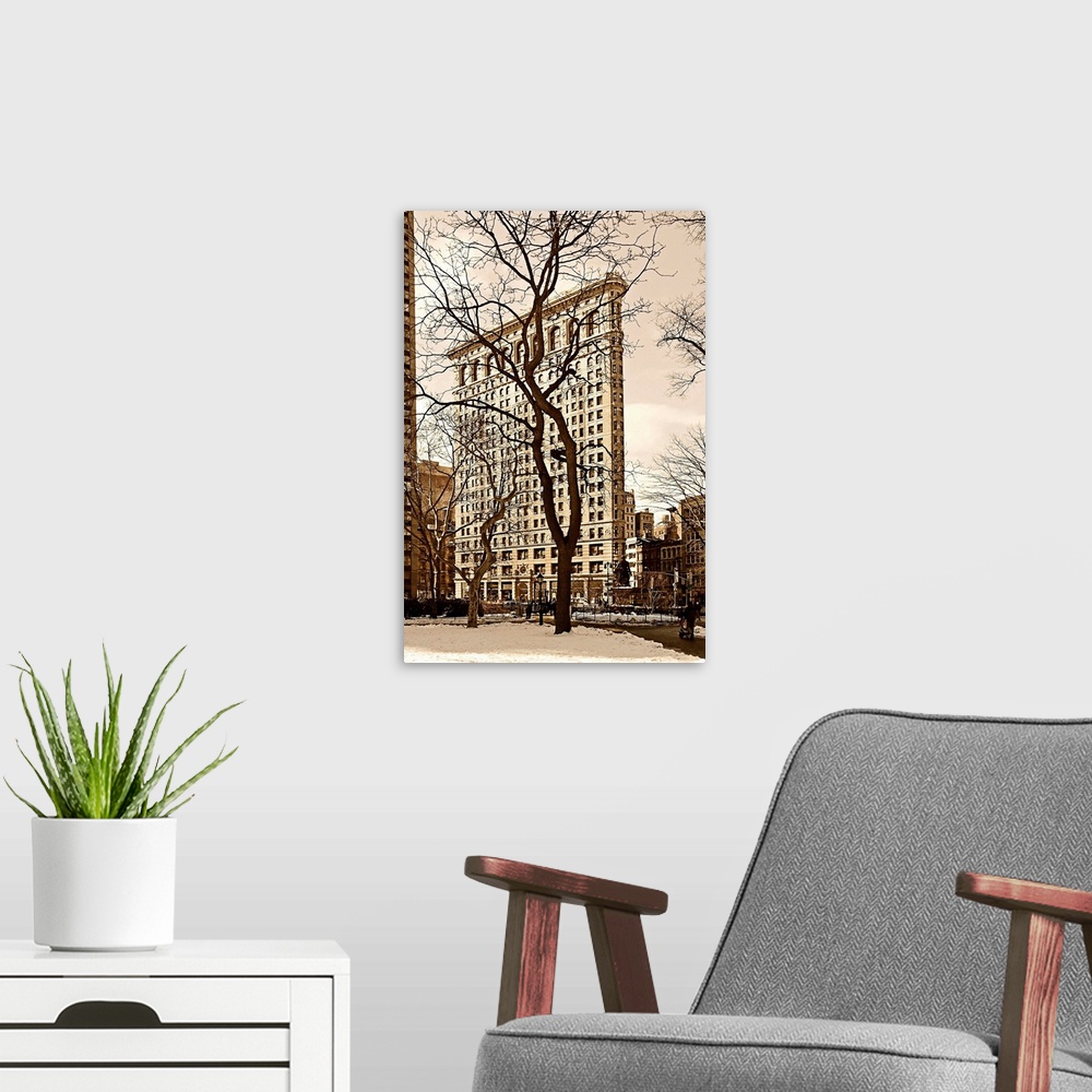 A modern room featuring New York, New York City, Flat Iron Building from Madison Square park