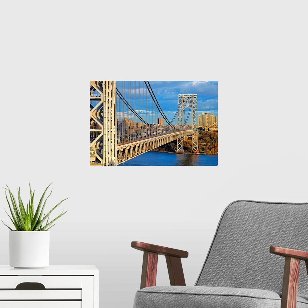 A modern room featuring New York, NYC, George Washington Bridge