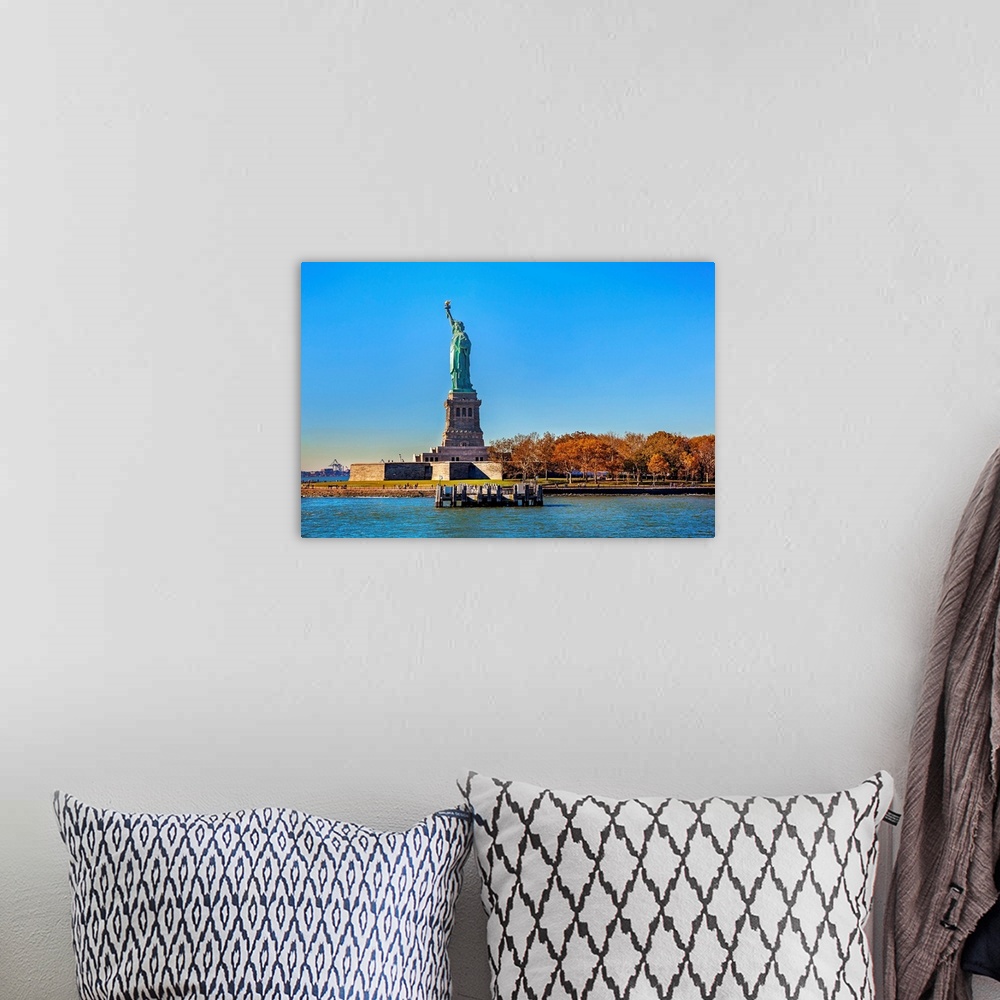 A bohemian room featuring New York, NYC, Liberty island, Statue of Liberty.