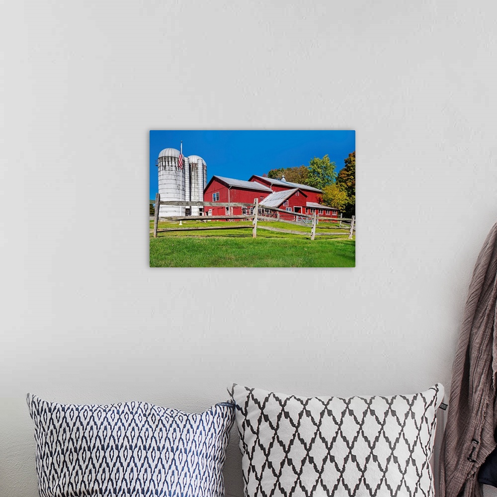 A bohemian room featuring New York, Warwick, Traditional farm with red barn.
