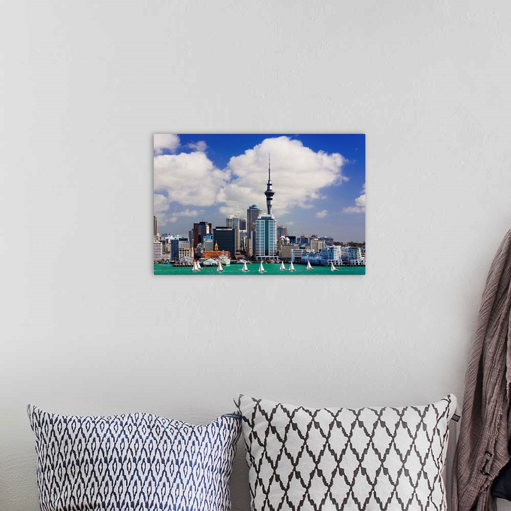 A bohemian room featuring New Zealand, North Island, Auckland, Skyline