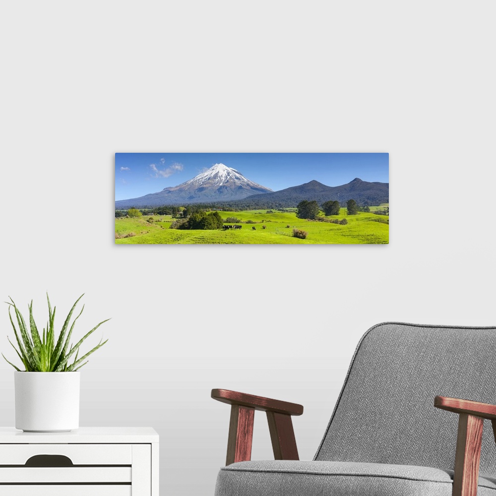 A modern room featuring New Zealand, North Island, New Plymouth, Mount Taranaki (Egmont).