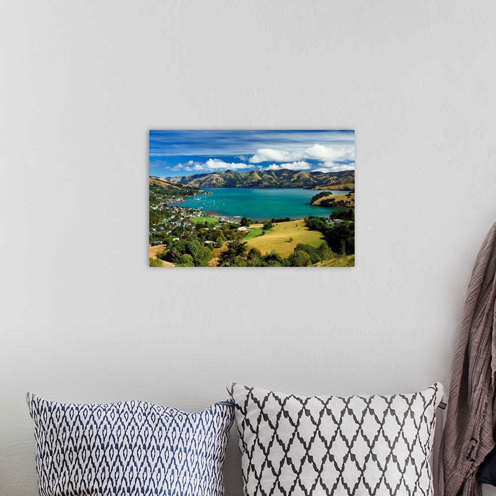 A bohemian room featuring New Zealand, South Island, Banks Peninsula, Akaroa