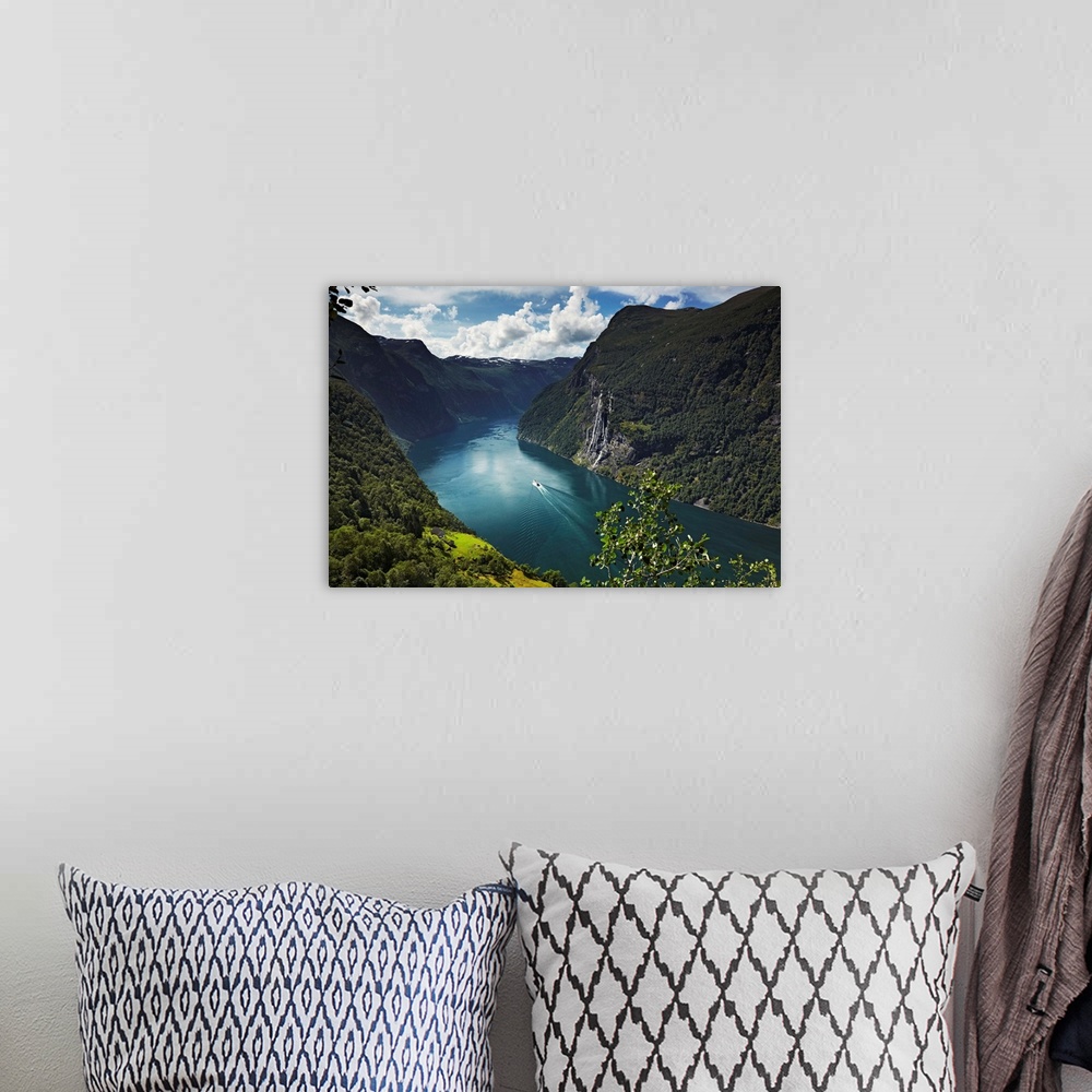 A bohemian room featuring Norway, More og Romsdal, Scandinavia, Geirangerfjord, Geiranger, Geirangerfjord and the Seven Sis...