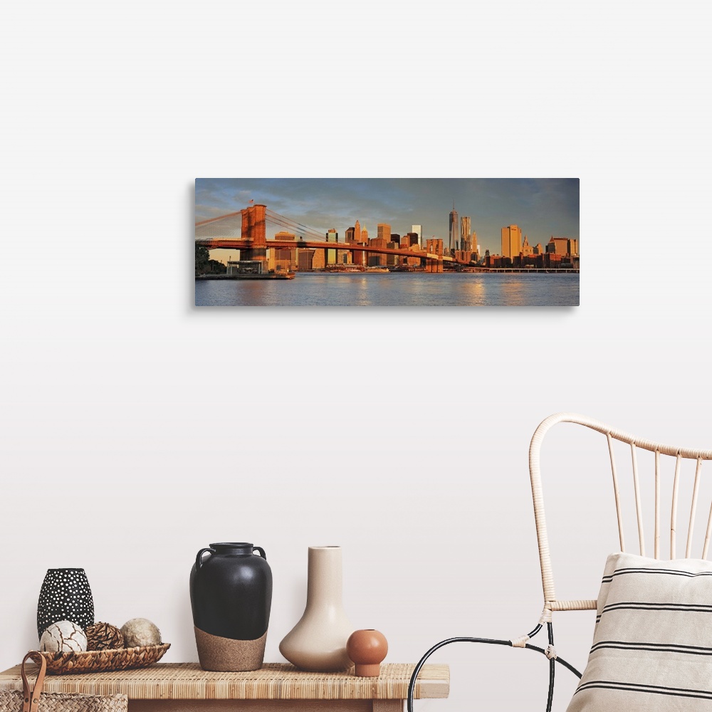 A farmhouse room featuring USA, New York City, East River, Manhattan, Brooklyn Bridge, Downtown Manhattan skyline, view from...