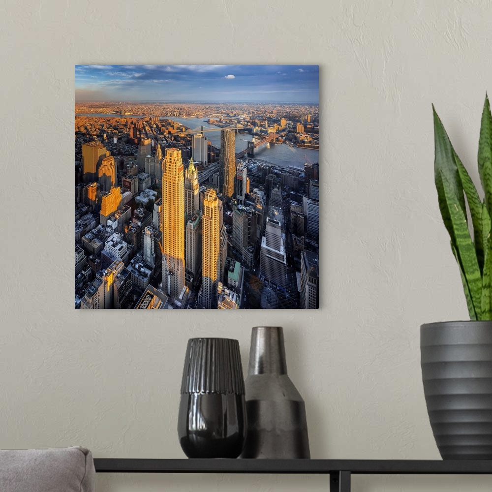 A modern room featuring NYC, East River, Manhattan, Lower Manhattan, 1 World Trade Center, Freedom Tower, the Freedom Tow...