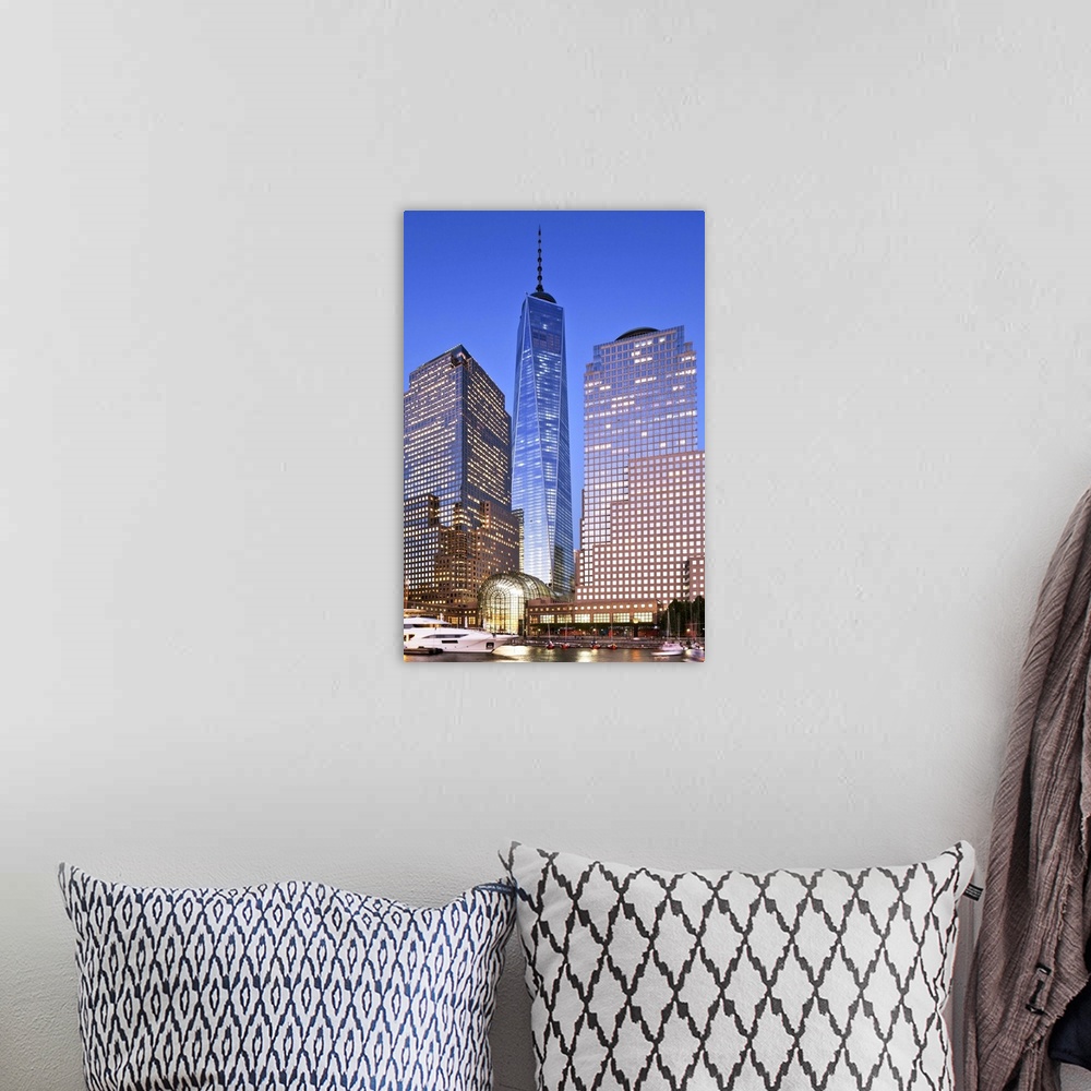A bohemian room featuring USA, New York City, Manhattan, Lower Manhattan, One World Trade Center, Freedom Tower, Tourist ha...