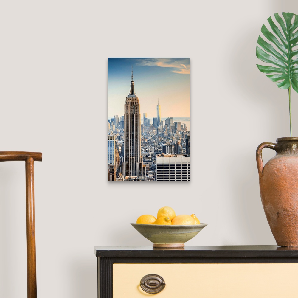 A traditional room featuring New York, New York City, Manhattan, Empire State Building, Cityscape from Top of the Rock at the ...