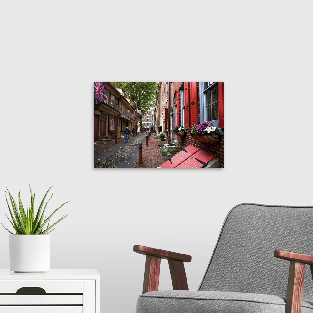 A modern room featuring USA, Pennsylvania, Philadelphia, Elfreth's Alley in the Old City.