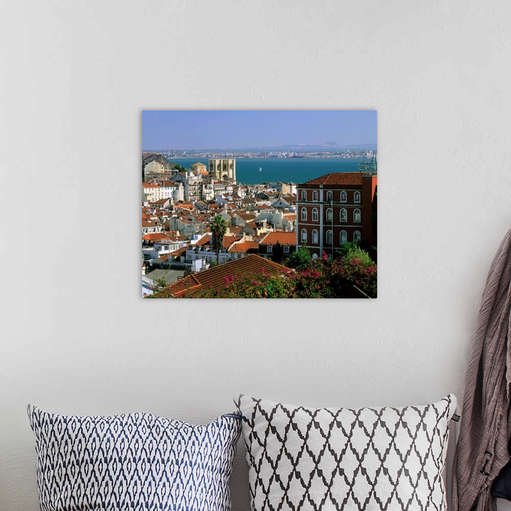 A bohemian room featuring Portugal, Lisbon, historical center, cathedral Se Patriarcal, Tejo river