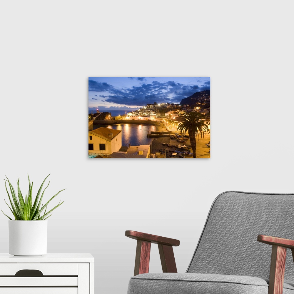A modern room featuring Portugal, Madeira, Camara de Lobos, Harbour at sunset