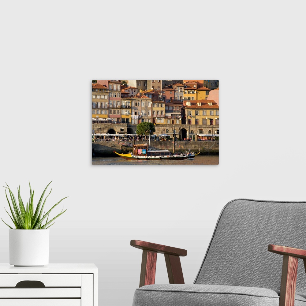 A modern room featuring Portugal, Porto, Costa Verde, Porto, Oporto, The Douro river, Port Wine Barge