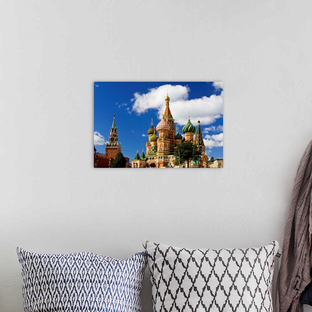 A bohemian room featuring Russia, Moscow, Red Square, St. Basil's Cathedral, Cathedral built in 1555-1561