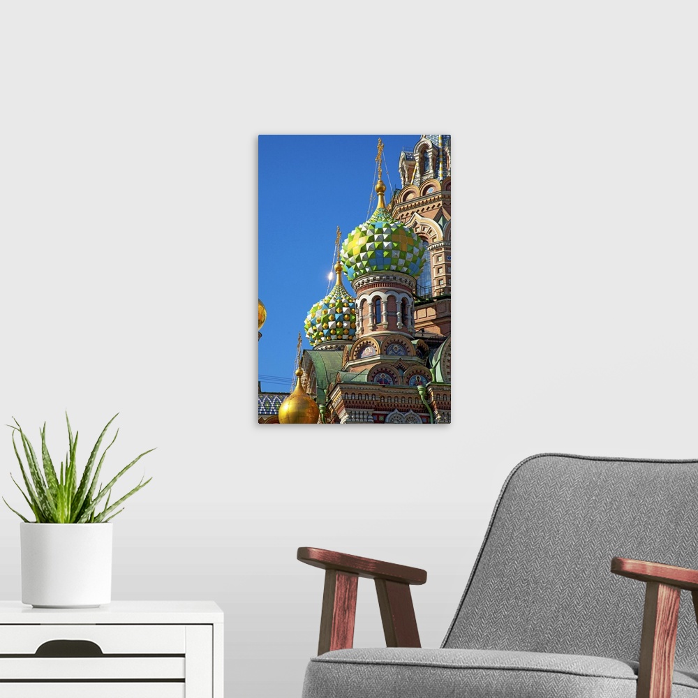 A modern room featuring Russia, Saint Petersburg, Church of the Resurrection of Christ, Onion domes