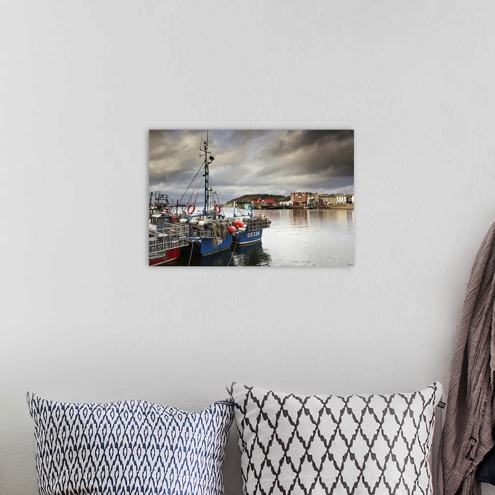 A bohemian room featuring United Kingdom, UK, Scotland, Great Britain, Argyll and Bute, Oban, Oban fishing boats and harbour