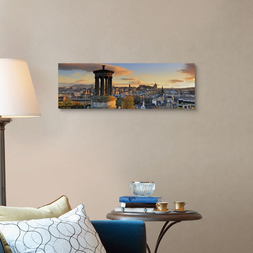 A traditional room featuring UK, Scotland, Great Britain, Edinburgh, Calton Hill, Dugald Stewart Monument and the city in the ...