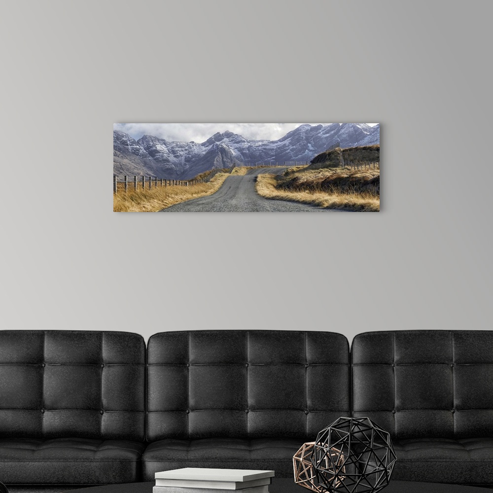 A modern room featuring UK, Scotland, Inner Hebrides, Great Britain, Isle of Skye, Road to The Cuillin.