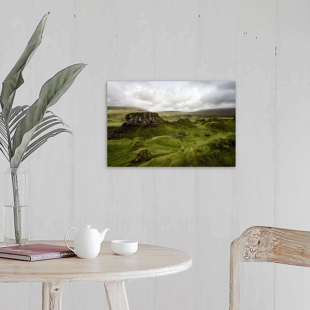 A farmhouse room featuring UK, Scotland, Inner Hebrides, Isle of Skye, Great Britain, Highlands, Fairy Glen.