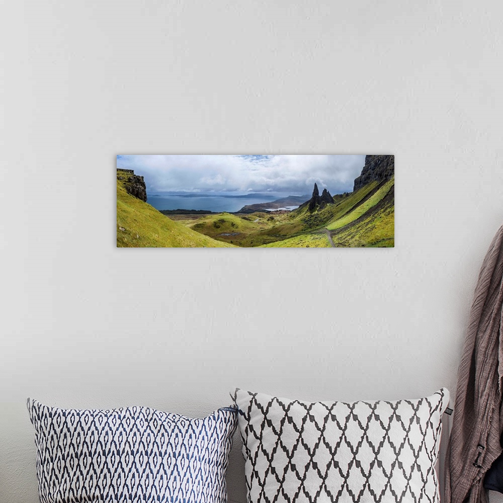 A bohemian room featuring UK, Scotland, Great Britain, Inner Hebrides, Isle of Skye, Surroundings of the Old Man of Storr, ...