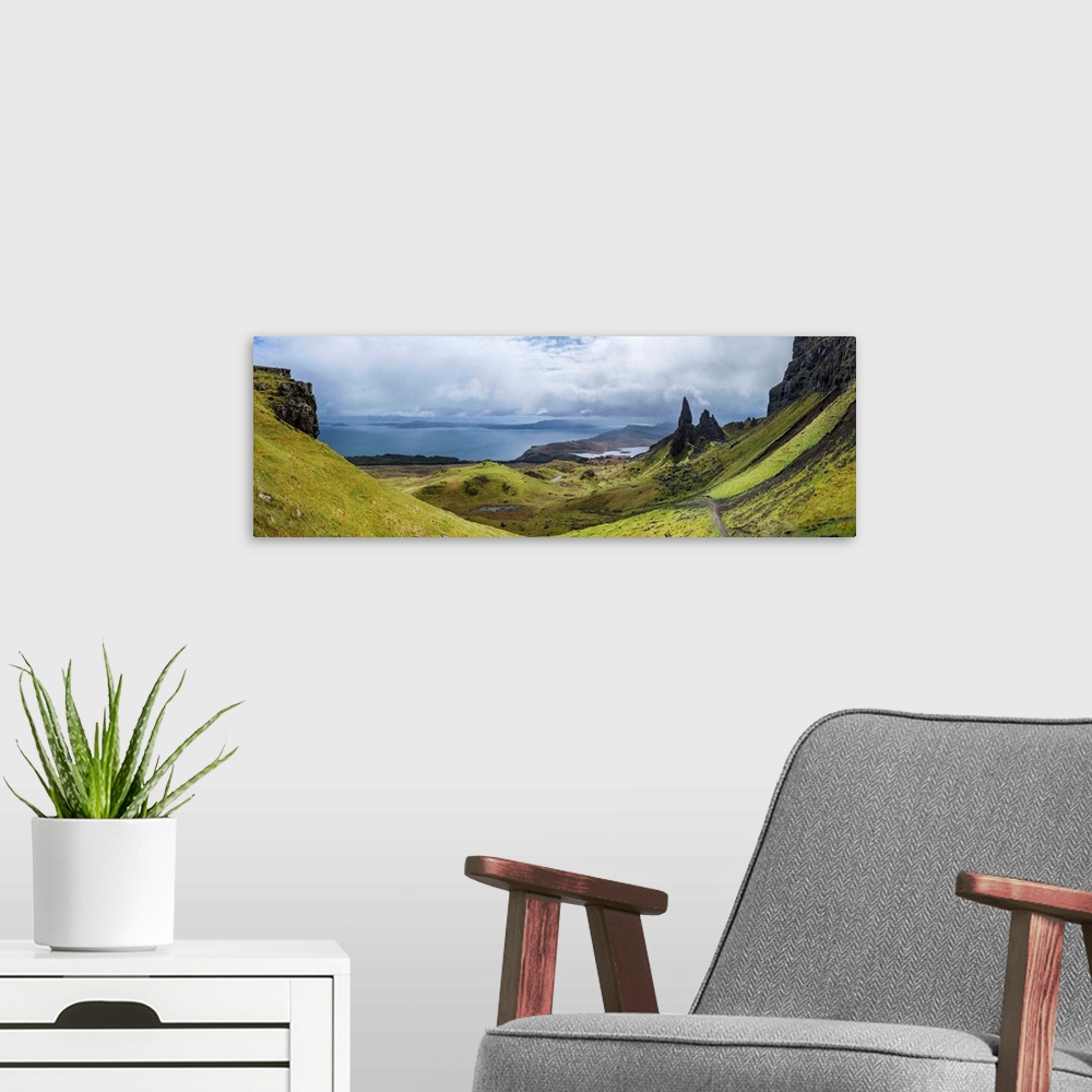 A modern room featuring UK, Scotland, Great Britain, Inner Hebrides, Isle of Skye, Surroundings of the Old Man of Storr, ...