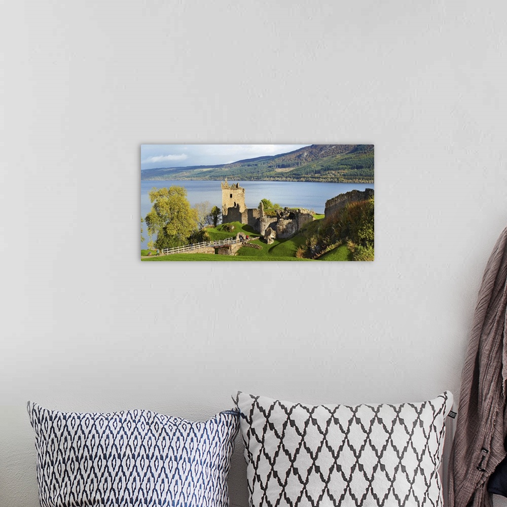 A bohemian room featuring United Kingdom, UK, Scotland, Great Britain, Loch Ness, Urquhart Castle Loch Ness panoramic