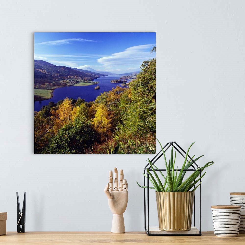 A bohemian room featuring Scotland, Perth and Kinross, Great Britain, View from Queen's view towards Loch Tummel