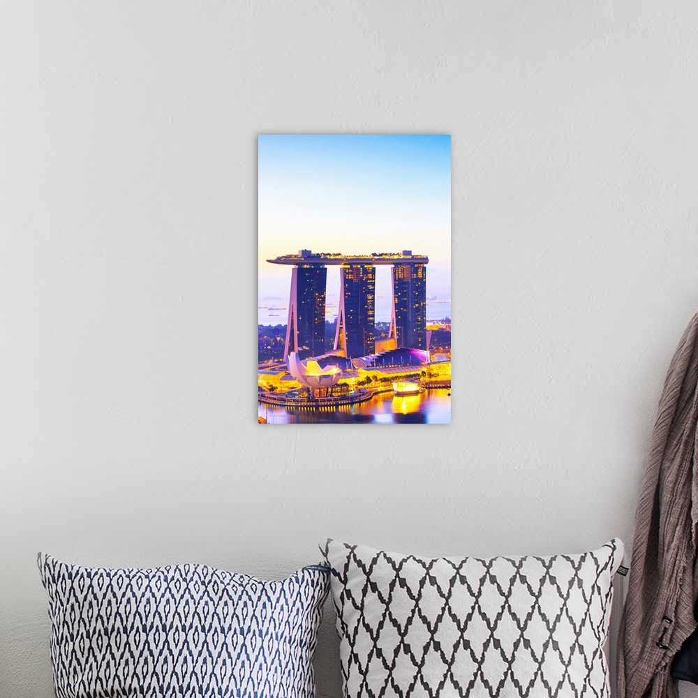 A bohemian room featuring Singapore, Singapore City, Marina Bay Sands and marina at sunrise.