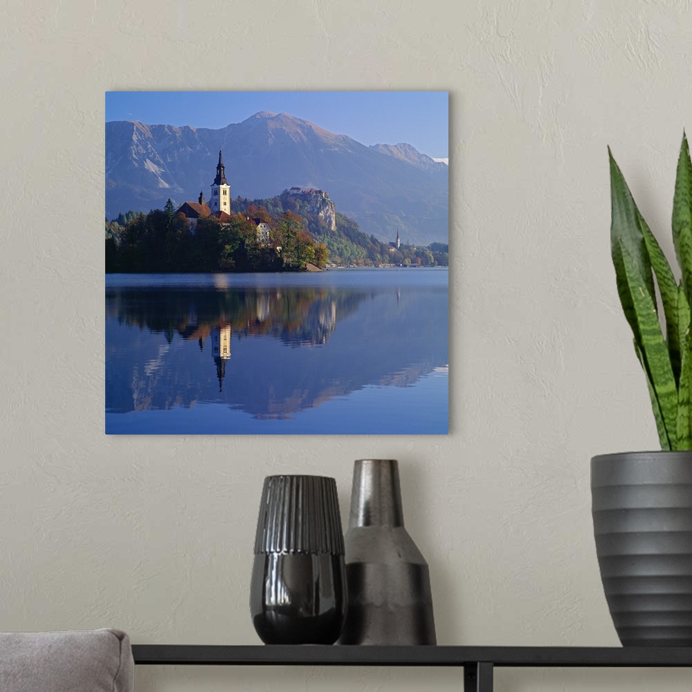 A modern room featuring Slovenia, Julian Alps, Bled lake