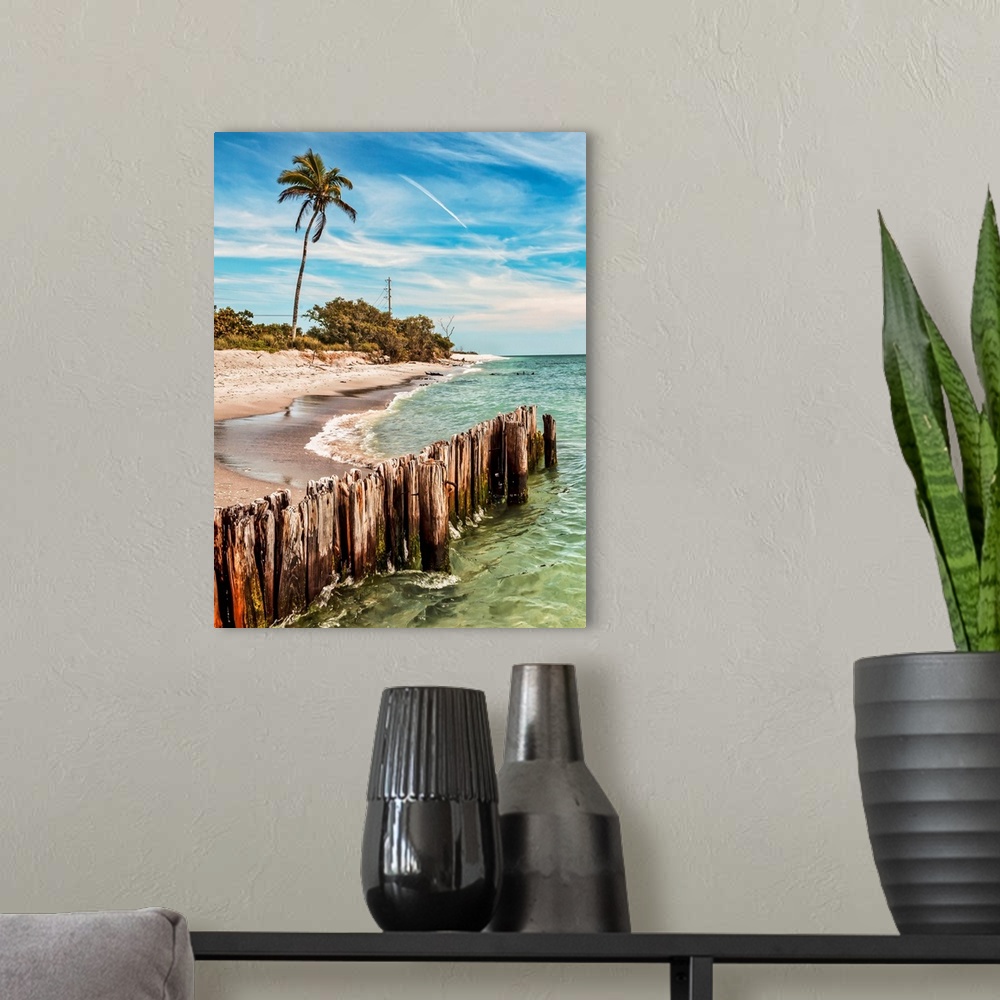 A modern room featuring Southwest Florida, Gulf of Mexico, Sanibel Island, beach scene.
