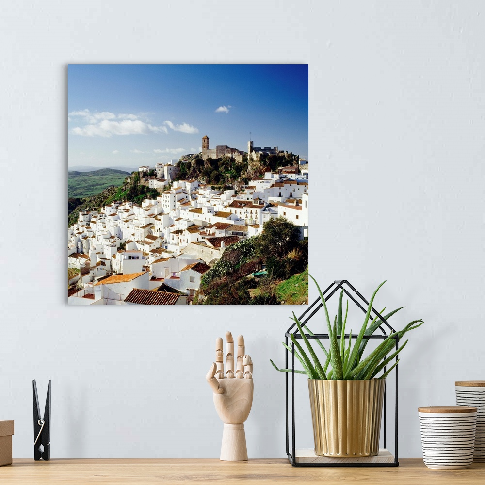 A bohemian room featuring Spain, Andalucia, Malaga, Pueblos Blancos, Casares town