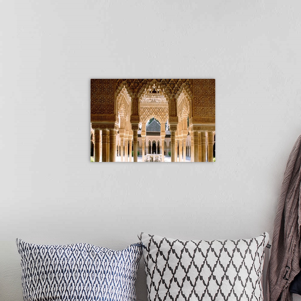 A bohemian room featuring Spain Andalousia Granada..Alhambra Lions' Court....Espagne Andalousie Grenade..Alhambra Cour des ...