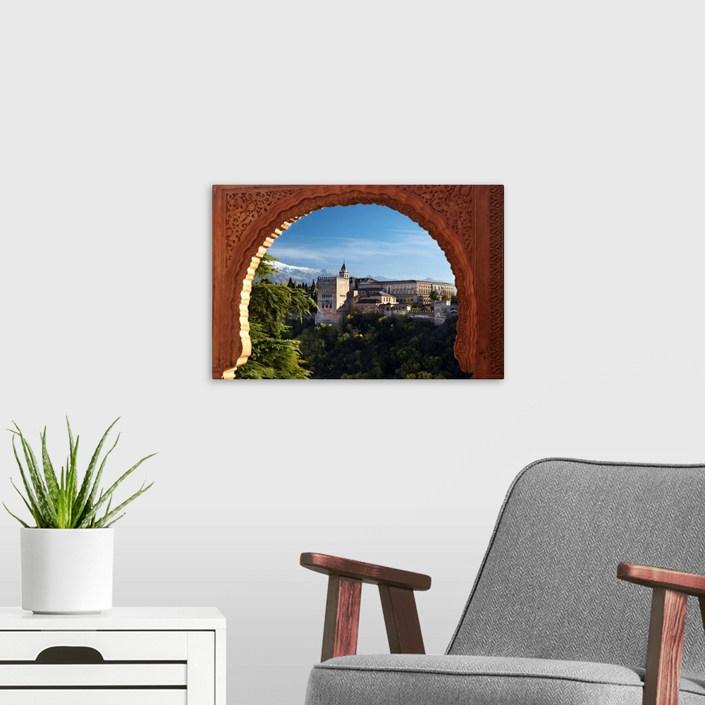 A modern room featuring Spain, Andalusia, Granada, View of Alhambra Palace from Albayzin