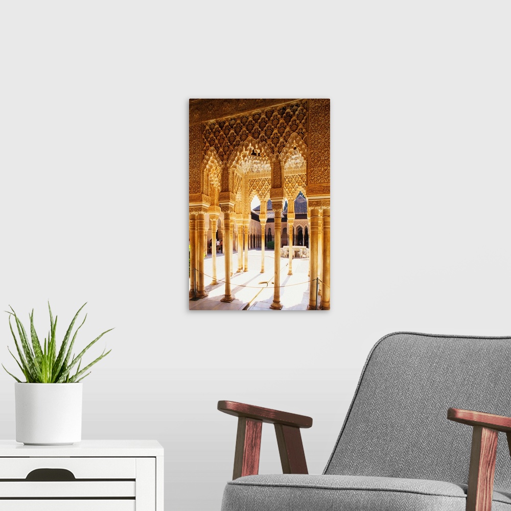 A modern room featuring Spain, Andalusia, Mediterranean area, Granada district, Granada, Alhambra Palace