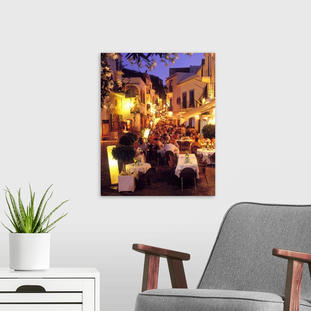 A modern room featuring Spain, Balearic Islands, Ibiza, Dalt Vila (old town), restaurants