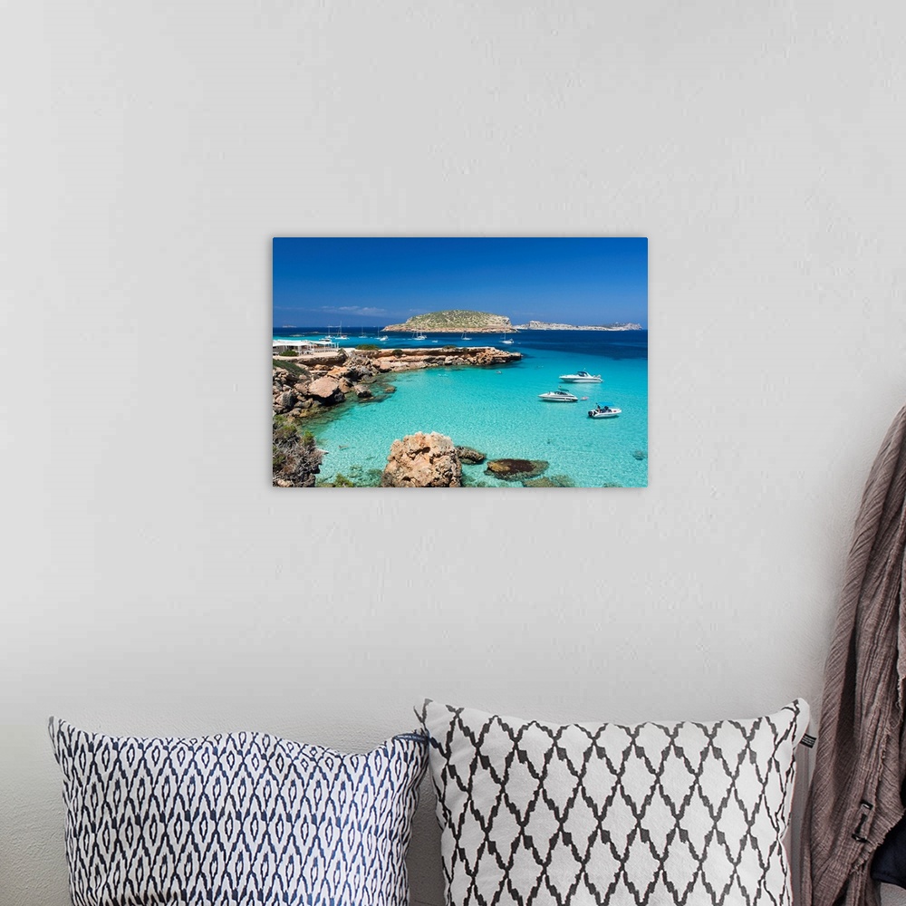 A bohemian room featuring Spain, Balearic Islands, Ibiza, Mediterranean sea, Illes Balears district, Cala Comte