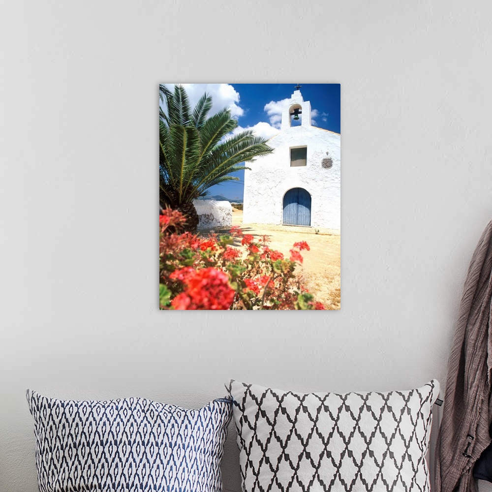 A bohemian room featuring Spain, Balearic Islands, Ibiza, Sant Francesc de S'Estany church