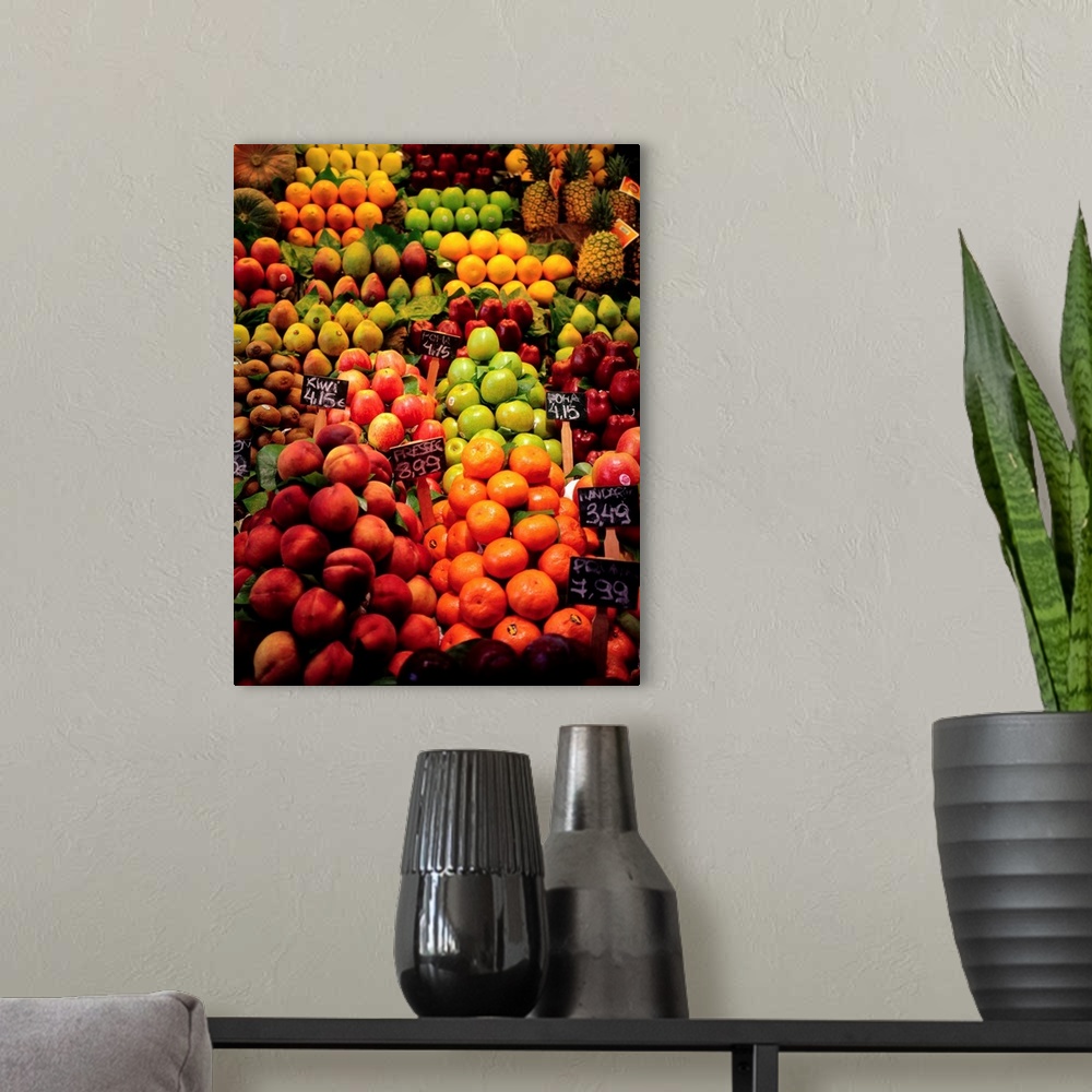 A modern room featuring Spain, Barcelona, Fresh fruit at market