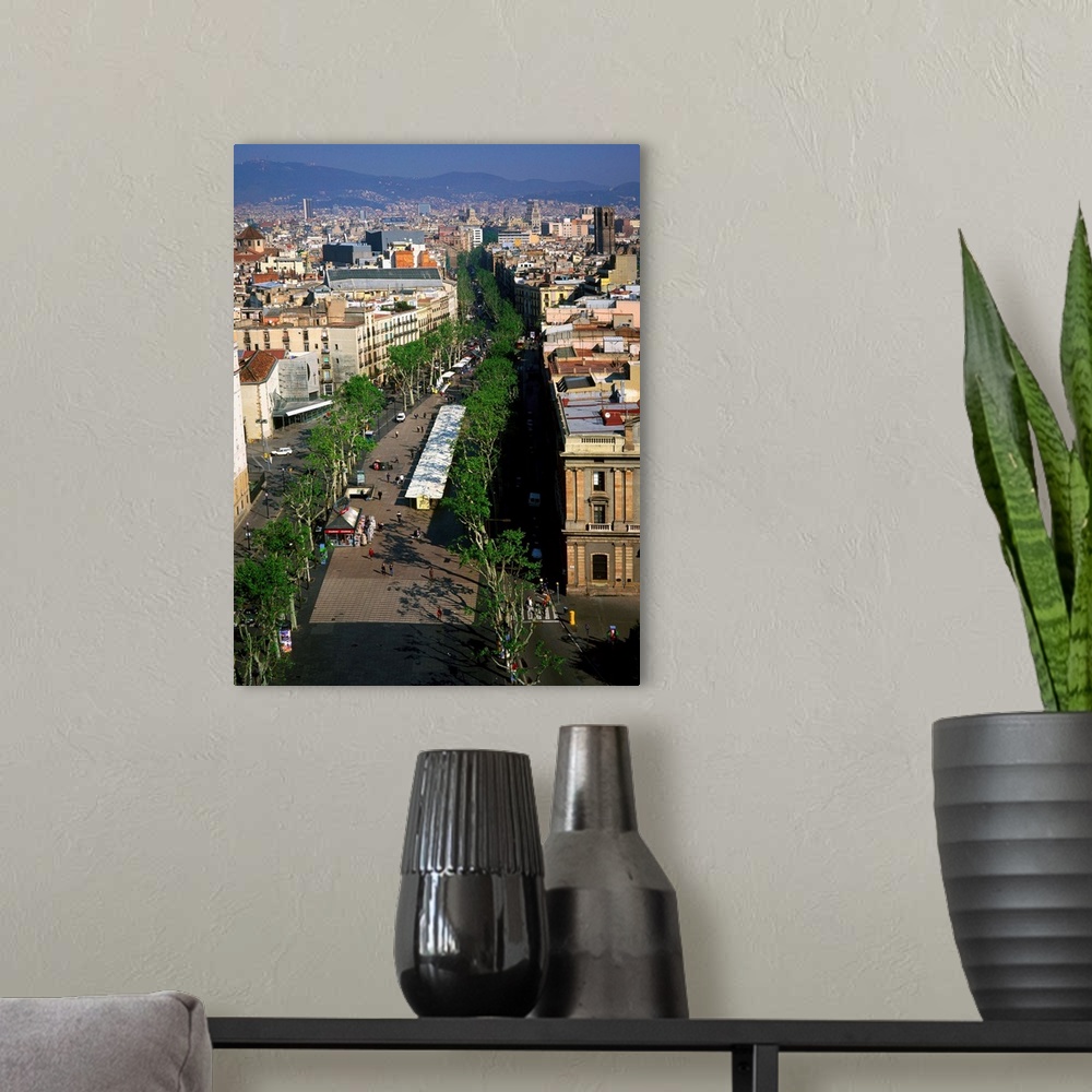 A modern room featuring Spain, Catalonia, Barcelona, Las Ramblas, view from Columbus Monument