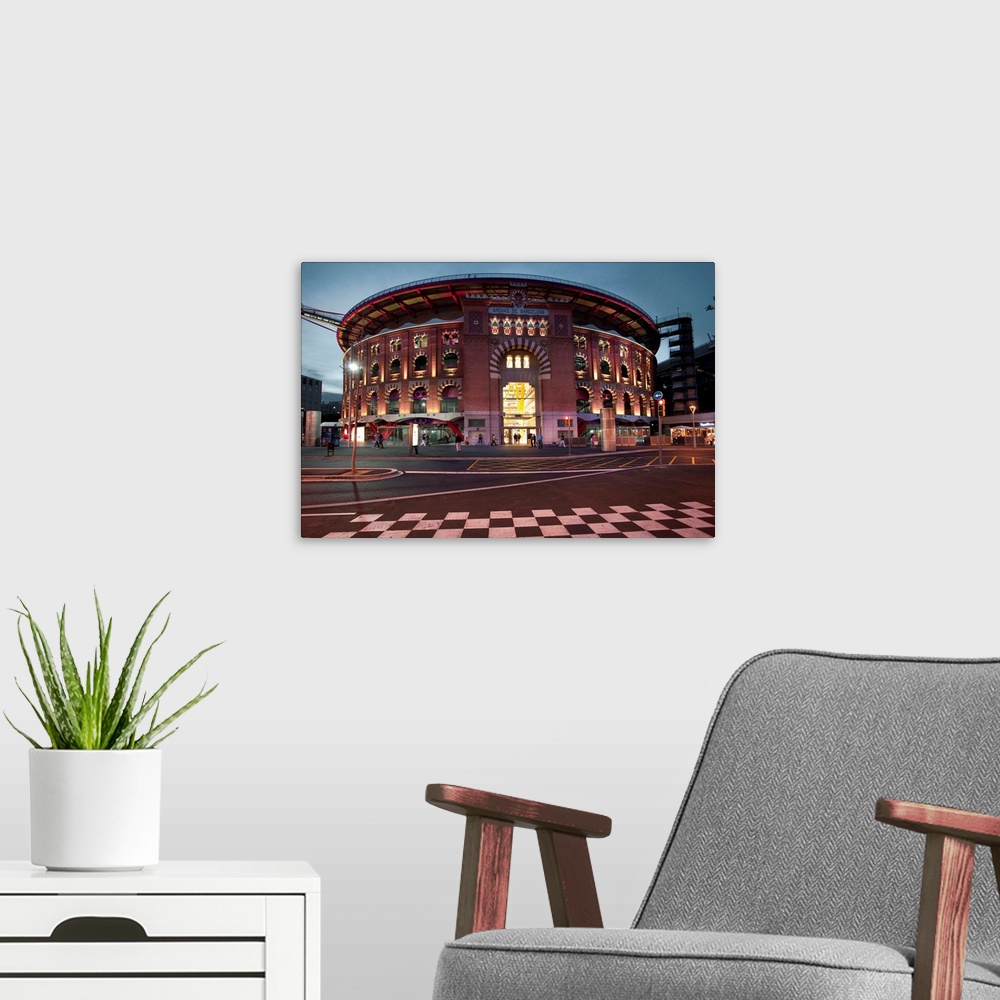 A modern room featuring Spain, Catalonia, Barcelona, Barcelona district, Les Arenes, the old bullfighting arena, now a sh...