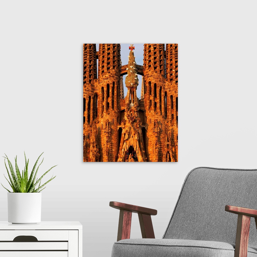 A modern room featuring Spain, Catalonia, Barcelona, Sagrada Familia, facade of the Nativity