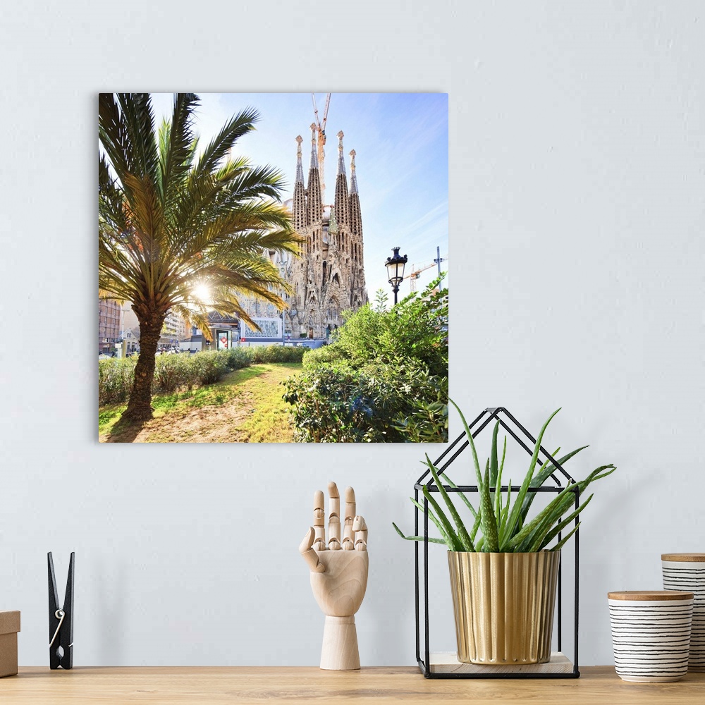 A bohemian room featuring Spain, Catalonia, Barcelona district, Barcelona, Sagrada Familia, The Sagrada Familia Facade (Gau...