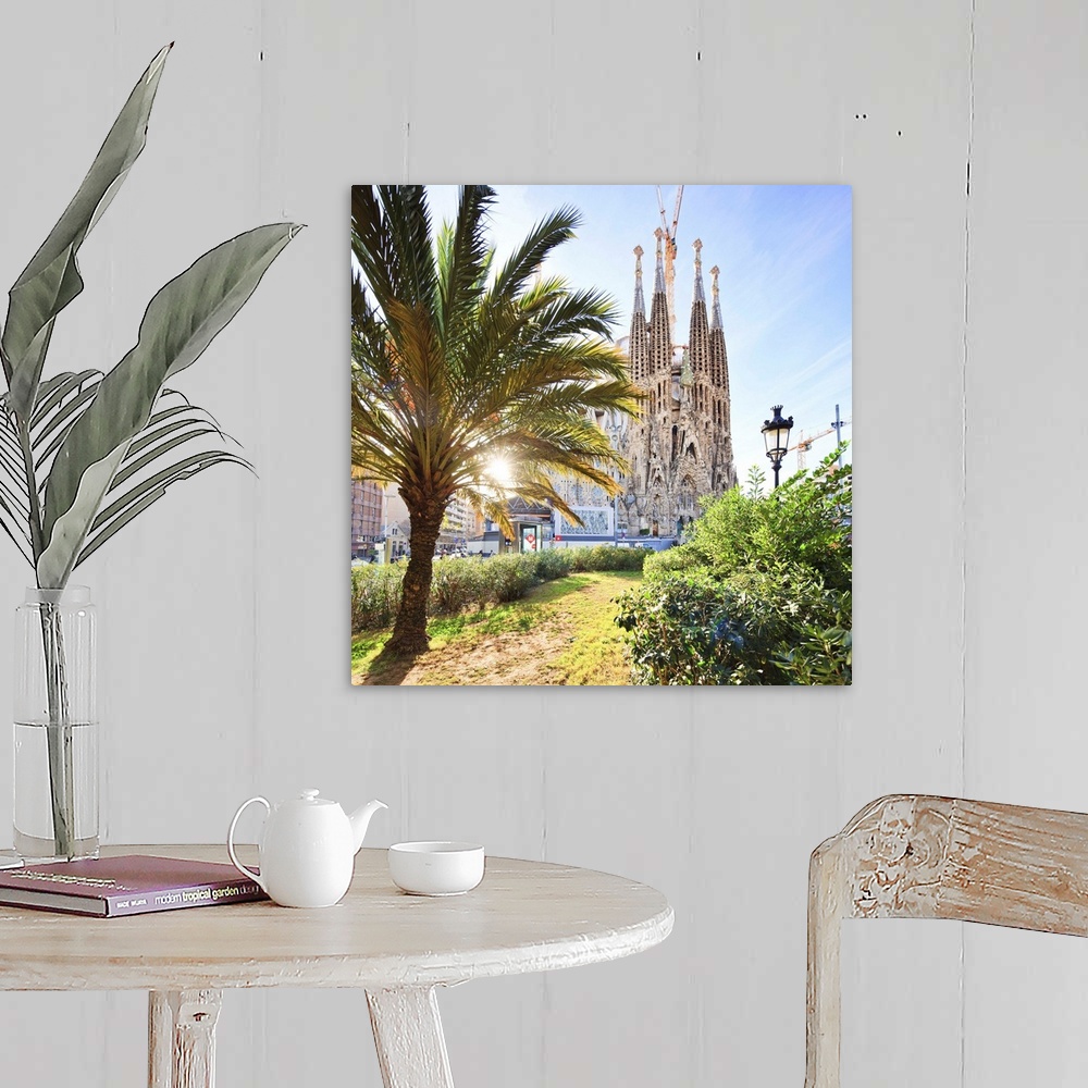 A farmhouse room featuring Spain, Catalonia, Barcelona district, Barcelona, Sagrada Familia, The Sagrada Familia Facade (Gau...